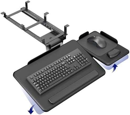 VIVO Black Under Desk 27 x 12 in Tilting Keyboard Tray, Mount-KBTM1