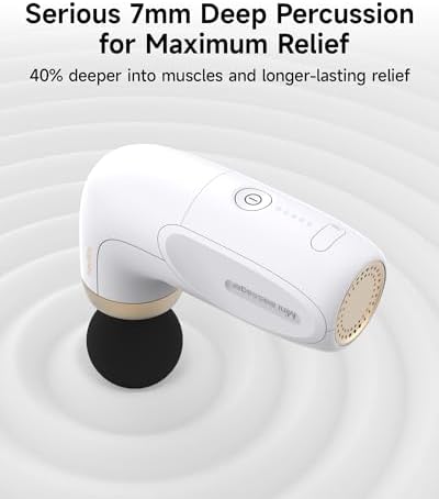 HEYCHY A1 Super Mini Massage Gun, Portable Deep Tissue Massager, White