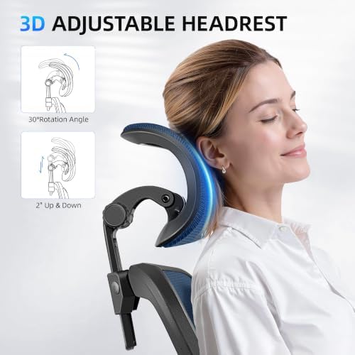 FelixKing Office Chair, Desk Chair with Adjustable Lumbar Support, Ergonomic Computer Chair with High Back and Armrest, Adjustable Height Gaming Chair Home Office Swivel Chair(Navy)