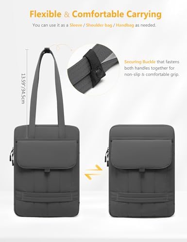 HYZUO 15-16 Inch Puffy Laptop Case Sleeve Padded Handbag, Space Gray