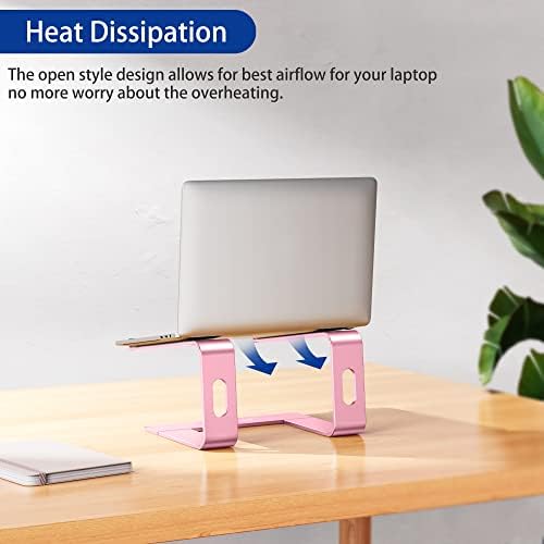 BESIGN LS03 Aluminum Laptop Stand, Ergonomic Detachable Computer Stand, Notebook Riser, Laptop Mount Compatible with Air, Pro, Dell, HP, Lenovo More 10-15.6" Laptops, Pink