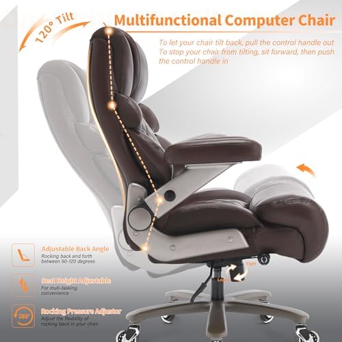 VUZI 700lbs Big and Tall Office Chair, Large Executive Leather Desk Chair