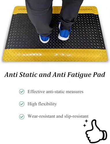 Anti Fatigue Mat Anti Static Rubber Work Mat Anti Slip Comfort Standing Mat Industrial Kitchen Floor Mat 20mm Thick(A,80x60 cm)