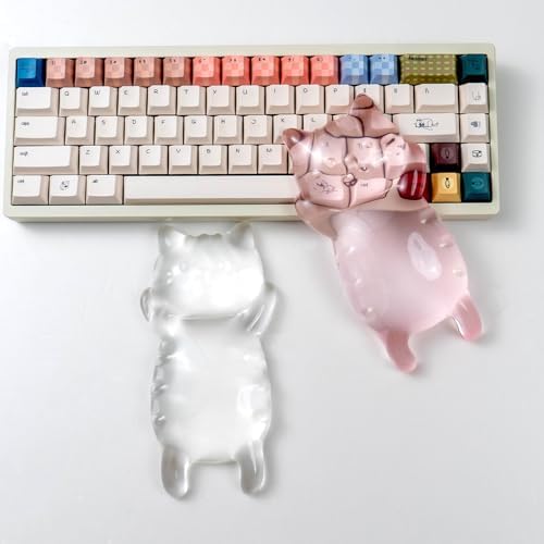 Ergonomic Gel Mouse Wrist Rest,Clear Cute Cat Mouse Wrist Rest