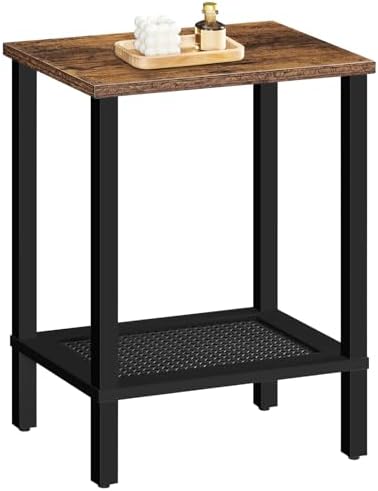 HOOBRO End Table, Small Side Table with 2-Tier Storage Shelves