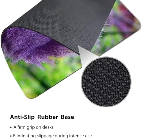 9.5x7.9 Inch Office/Gaming Mouse Pad, Lovely Purple Woodland Squirrel Adorable Forest Animal, Cute Anti-Slip Mat for Desk Decor