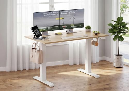 YDN Electric Standing Desk, 48x24 Inch, Nature
