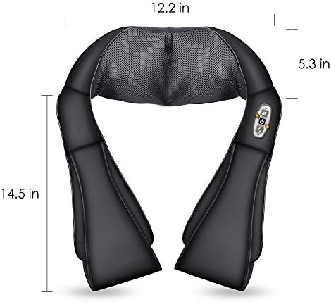 COMFIER Shiatsu Neck and Shoulder Massager with Heat,White Elephant Gifts for Adults,4D Deep Kneading Massage Pillow with Heat, Back Massager, Pillow Massage,Jet Black