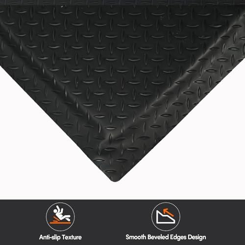 Anti Fatigue Mats Industrial 2' x 7' 15/16" Thick Ergonomic Standing Mat Commercial Heavy Duty Diamond Plate Shop Floor Mat Helps Relieve Back and Leg Soreness