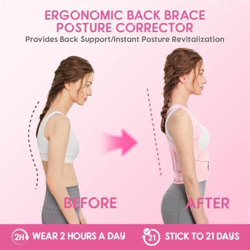 Posture Corrector for Women/Men Adjustable Full Back Brace Support
