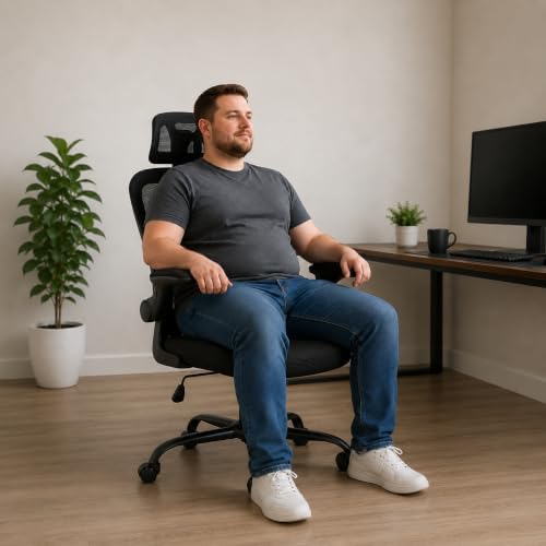 Ergonomic Mesh Office Chair, Headrest, Lumbar Support, Flip-up Arms