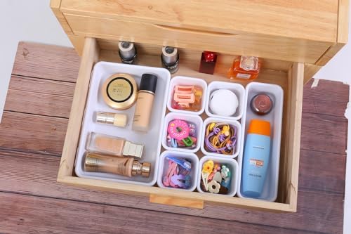 Kutesna 15PCS Interlocking Drawer Organizer, Plastic Desk Organizer Set