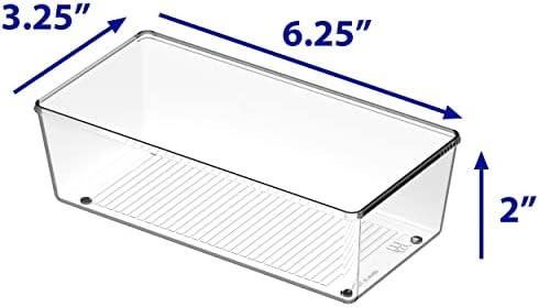 Simple Houseware Clear Desk Drawer Organizer, 3.25"x 6.25", 6 Packs