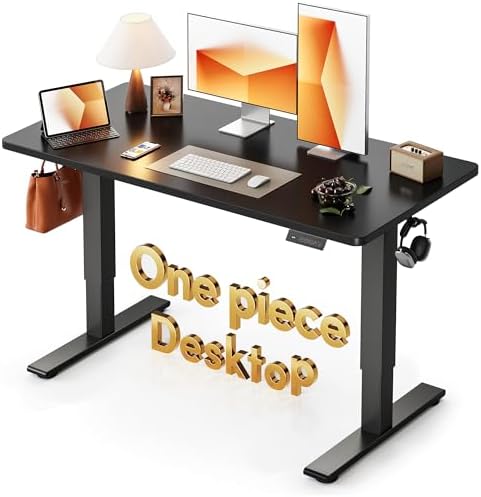 CubiCubi 48 x 24 Electric One-Piece Standing Desk, Black