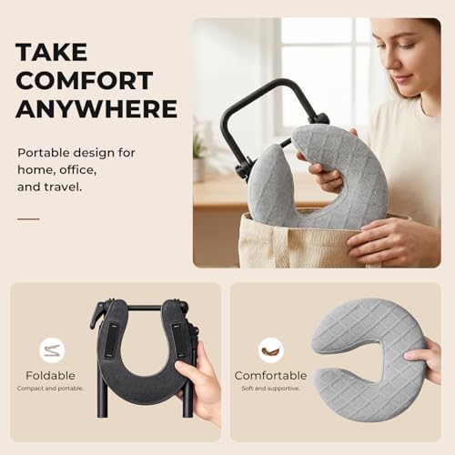 Freebody Massage Headrest for Bed, Adjustable Massage Face Cradle at Home,18" Height Massage Head Holder for Sleeping Mattress, Portable Massage Pillow Face Cradle, Grey