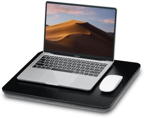 ZEAPTAC Portable Lap Laptop Desk with Pillow Cushion, Fits up to 15.6 inch Laptop, Lap Stand for Bed & Couch & Carpet, Book Tablet/Drawing Board/Computer Laptop Stand - Black