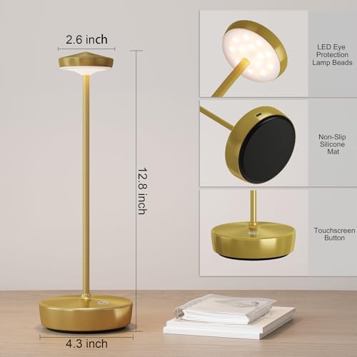Rechargeable Cordless LED Table Lamp,5000mAh Battery