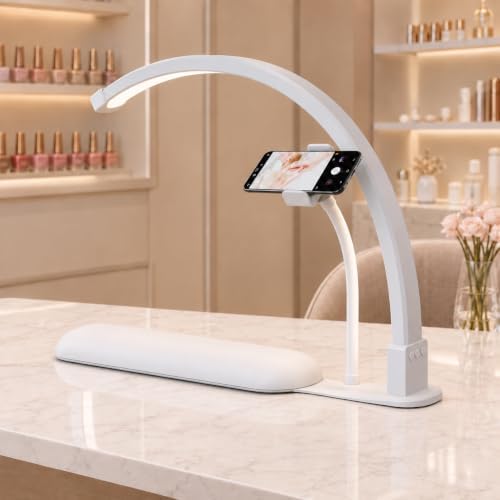 Half Moon Light for Nail Desk with Hand Rest, 2520LM, Memory Function
