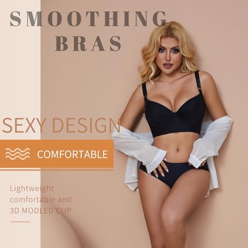 Super Push Up Bra Smoothing Back Fat Bra with Support T Shirt Bra