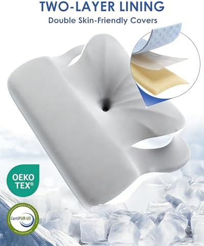 Cervical Neck Pillow for Neck Pain Relief Mellow Sleep Pillow Memory Foam