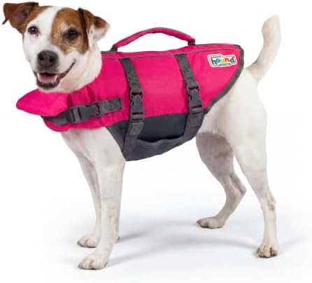 Outward Hound Granby Splash Dog Life Jacket, Life Vest, Pink, Small