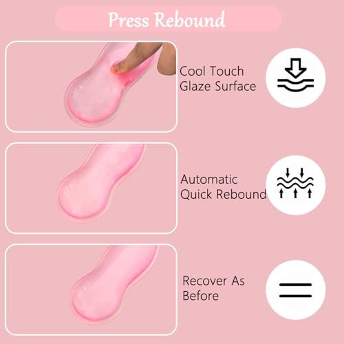 Computer Keyboard Stand Pad with Gel Wrist Rest Keyboard Pad Support with Comfortable Wrist Pad Easy Typing Ergonomic Tilted Acrylic Transparent Keyboard Riser Holder for Desktop Office Home Pink