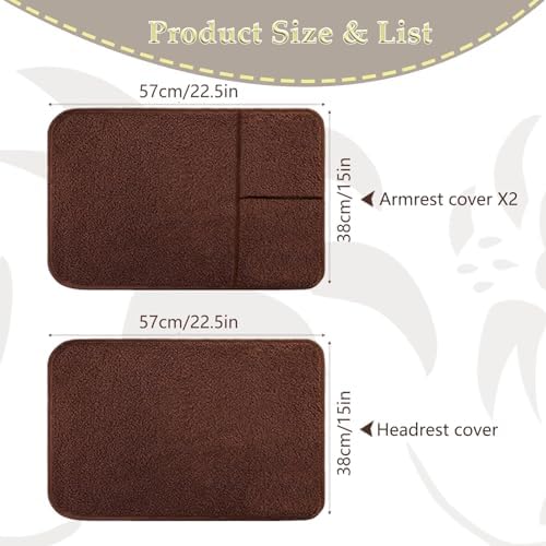 Armrest Covers for Recliner set of 3 Couch Arm Covers with Pockets for Sofa