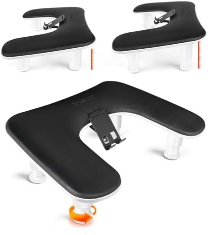 JODSONE U-Shaped Black Arm Rest for Nails Tech with Rotating 360°Built-In Phone Holder and Adjustable Nail Arm Rest Detachable Manicure Hand Rest for Salon Design