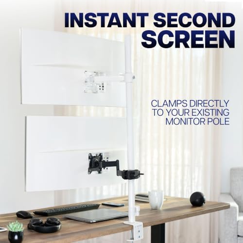VIVO Black Pole Mount Monitor Arm for 23 to 43 in Screen, MOUNT-POLE43A