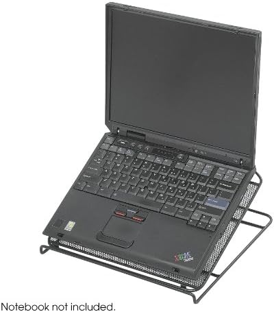Safco 2161BL Onyx Mesh Adjustable Ventilated Tabletop Laptop Stand, Ergonomic Lift Stand' Black