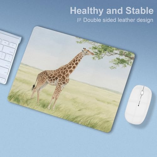 Mouse Pad Giraffe Stretching Its Neck to Eat Leaves Printed Non-Slip Desk Mat Writing Pad and Blotting Paper for Office Work Home Decoration