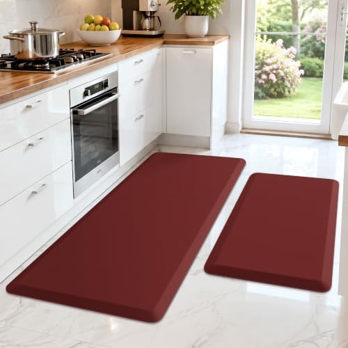 HappyTrends 2 PCS Kitchen Mat Cushioned Anti-Fatigue Floor Mat, Heavy Duty