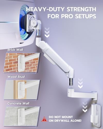ARES WING Monitor Wall Mount for 24-57 Inch Ultrawide Screen, White