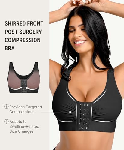 FeelinGirl Post Surgery Compression Bra for Women's Front Closure Bra