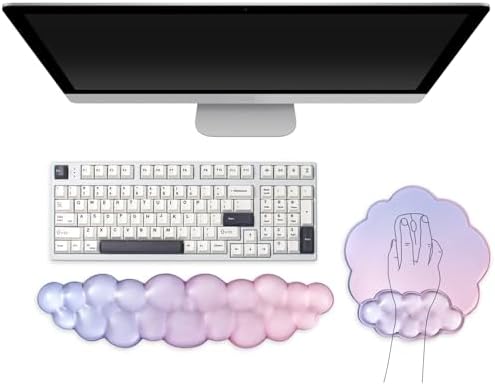 Gel Cloud Mouse Pad with Wrist Rest Set for Keyboard - Offcie Accessories