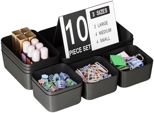Drawer Organizers Bins 10 PCS for Bathroom Makeup Desk Office