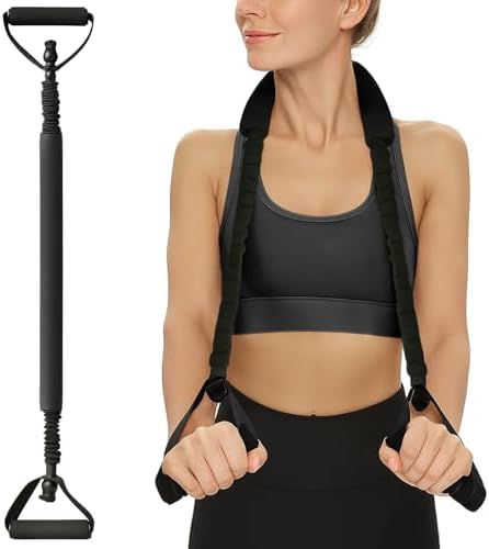 Neck Stretcher Exerciser, Cervical Traction Device for Pain Relief, 30-35lbs Cervical Collar Exerciser with Wider Padding for Spine Alignment & Posture Correction, Portable Neck Relaxer (Black)
