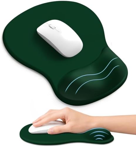 Ergonomic Mouse Pad with Wrist Rest, Gel Wrist Support, Dark Green