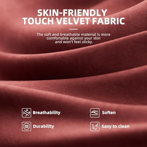 Ferghana Velvet Fabric Gaming Chair, Ergonomic Gamer Chair for Adult, Comfortable Video Game Chair with Footrest and Massage Lumbar Cushion, Racing Reclining Office Home Computer Desk Chair Red