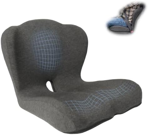 Memory Foam Seat Cushion,Office Chair Cushion with Lumbar Support for Back Pressure Relief, Car Seat Cushion with Adjustable Strap,Sciatica Pad Cushions for Car,Truck, Desk,Gaming Chair