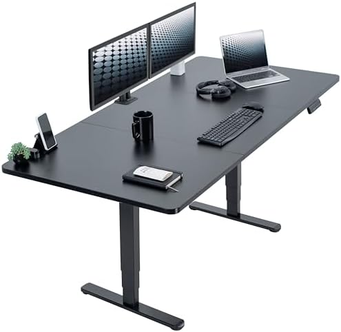 VIVO Black 71 x 36 in Standing Desk, DESK-KIT-2B7B-36