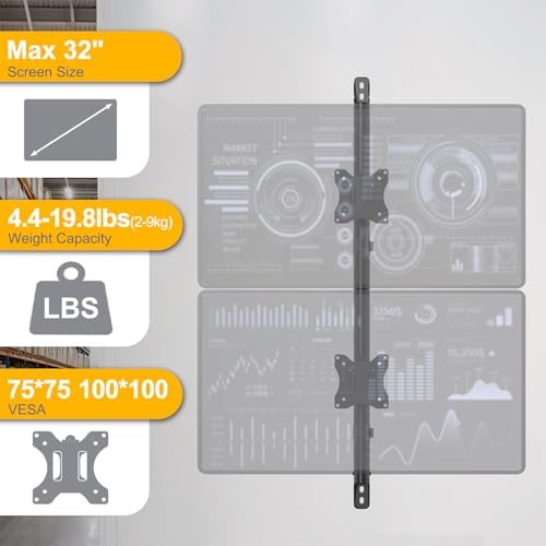PUTORSEN Dual Monitor Wall Mount for 17-32 inch,Holds 19.8 lbs per Monitor