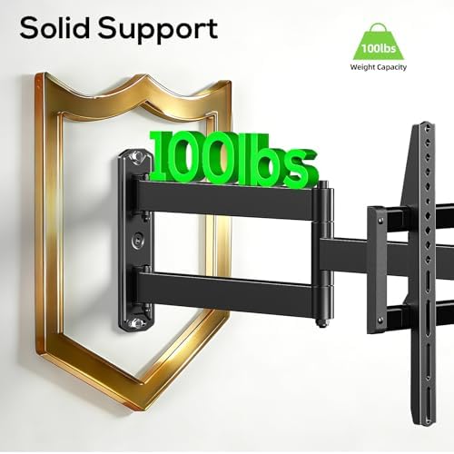 USX MOUNT Corner TV Wall Mount with 32.05" Long Arm for 32-75 Inch TVs up to 100 lbs, Full Motion TV Wall Mount Bracket with Swivel and Tilt, Max VESA 600x400mm fit Most 32 40 50 55 60 65 70 75TVs