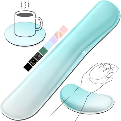 Gimars Upgrade Enlarge Silky Gel Memory Foam Keyboard Wrist Rest, Wrist Rest for Computer Keyboard, Ergonomic Mouse pad Rests for Typing Pain Relief, Wrist Support for Office, Gaming, Blue Gradient