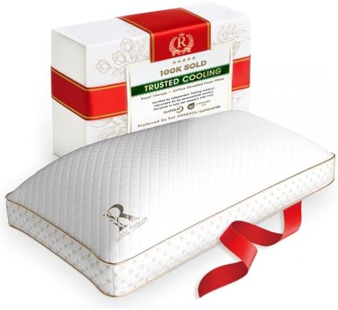 Royal Therapy King Memory Foam Pillow, Adjustable Shredded Odor-Free Pillow for Neck & Shoulder Pain Relief, Support for Back, Stomach, Side Sleepers, AirFlowPRO