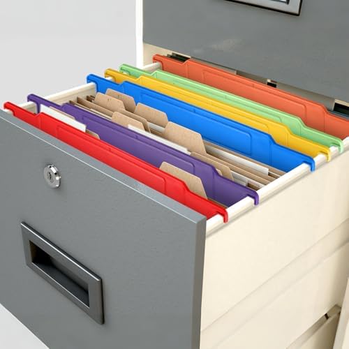 Watersay 12 Pack File Cabinet Dividers 11 x 6 in, Rainbow Color