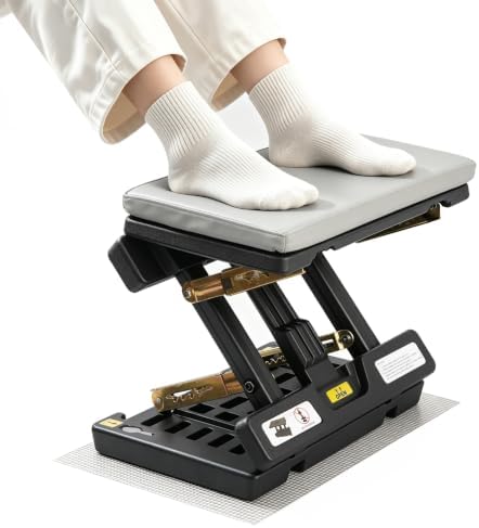 Foot Rest Under Desk at Work, Angle Adjustable, 1.18" Leather Thick pad