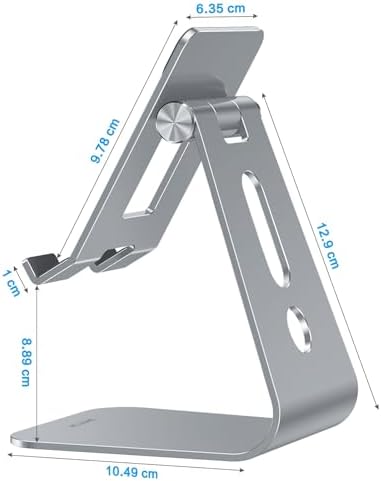 OMOTON T2 Tablet Stand for Desk, Aluminum Holder for iPad Pro/Air,Grey