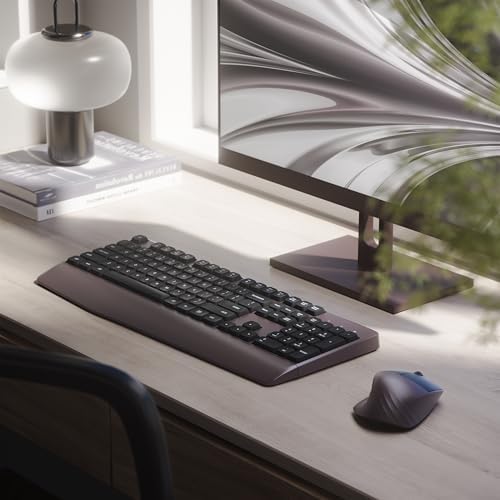 MPTOG Ergonomic Wireless Keyboard and Mouse Combo, Coffee