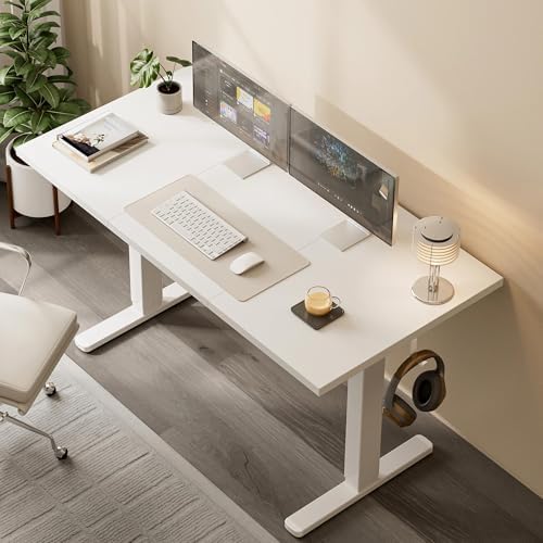 Acrolix 40x24 Electric Standing Desk with Cable Net, White